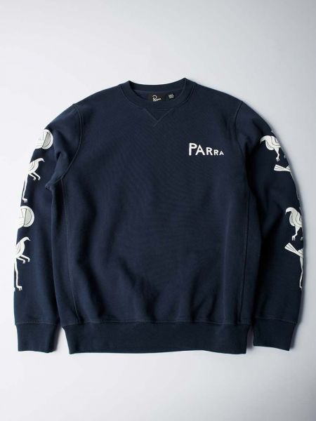 Pamučna hoodie s kapuljačom By Parra plava