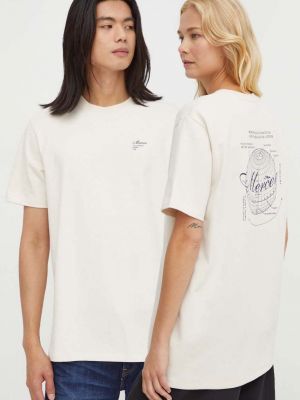 Памучна тениска с дълъг ръкав с принт Mercer Amsterdam бежово