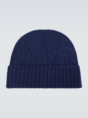 Вълнена шапка Polo Ralph Lauren синьо