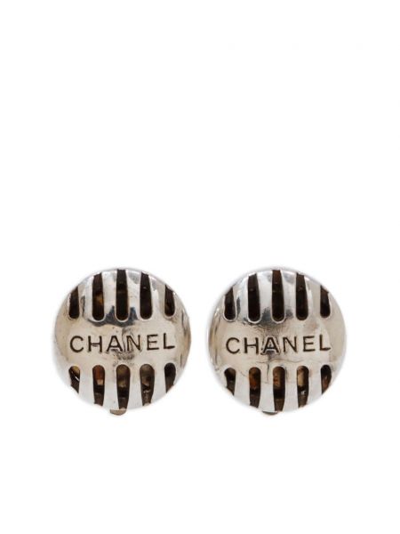 Gombolt fülbevaló Chanel Pre-owned ezüstszínű