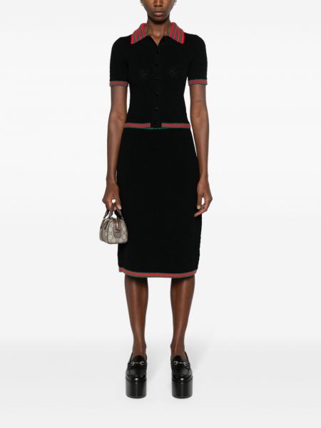 Pruhované pouzdrová sukně Gucci černé