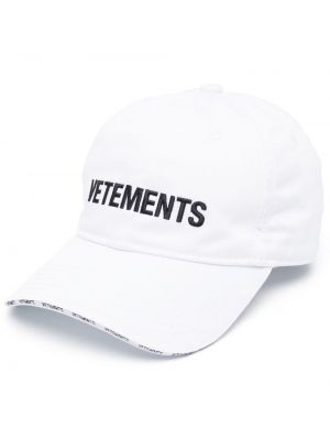 Haftowana czapka z daszkiem Vetements biała