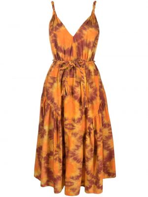 Bavlněné midi šaty s potiskem Ulla Johnson - oranžová
