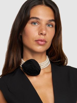 Hodvábny náhrdelník s perlami Blumarine