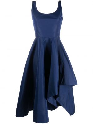 Asimetrična večernja haljina s draperijom Alexander Mcqueen plava