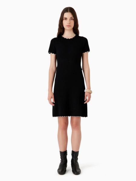 Платье мини из вискозы Emporio Armani черное