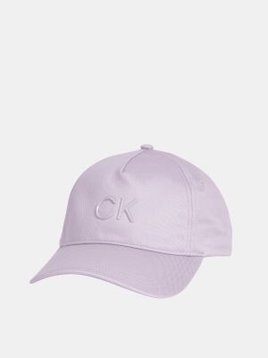 Gorra de algodón Calvin Klein violeta