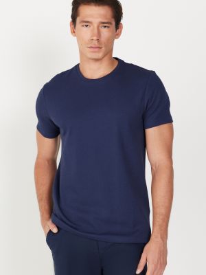 Medvilninis polo marškinėliai slim fit Altinyildiz Classics mėlyna