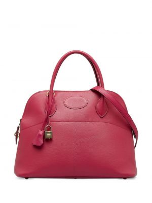 Bőr bevásárlótáska Hermès rózsaszín