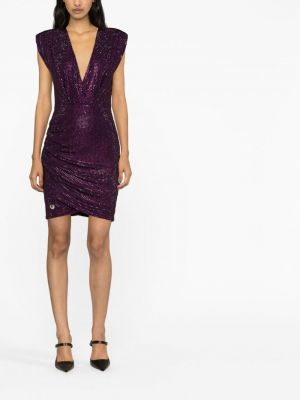 Křišťálové večerní šaty Philipp Plein fialové