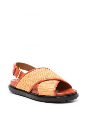 Sandales en cuir Marni orange