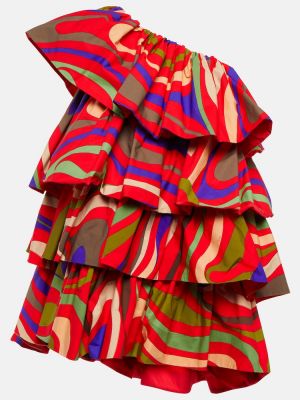 Bavlněné šaty s potiskem s volány Pucci