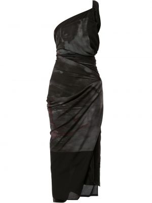 Šaty s odhalenými zády s potiskem Yohji Yamamoto Pre-owned - černá
