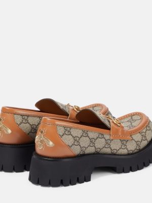 Loafersy na platforme Gucci béžová