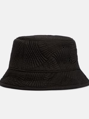 Pikowany nylonowy kapelusz Bottega Veneta czarny