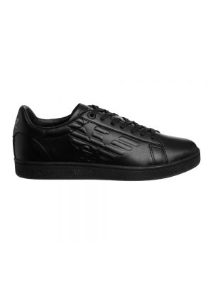 Sneakersy skórzane Ea7 Emporio Armani czarne