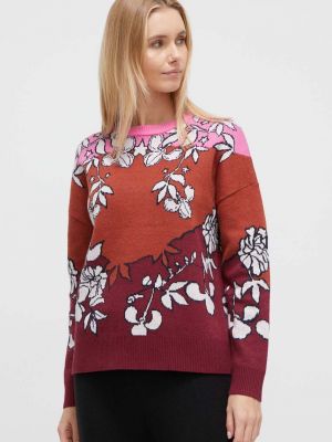 Вовняний светр Roxy бордовий