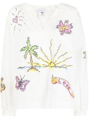 Памучна блуза с принт Mira Mikati бяло