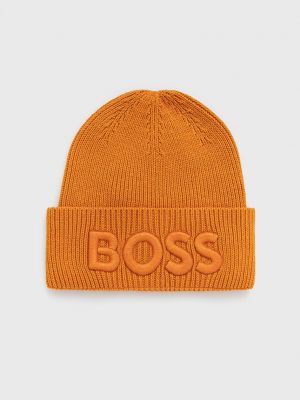 Вълнена шапка Boss Orange оранжево