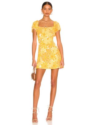 Mini šaty Faithfull The Brand, žlutá