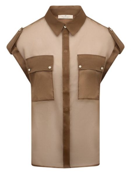 Шелковая блузка Panicale коричневая
