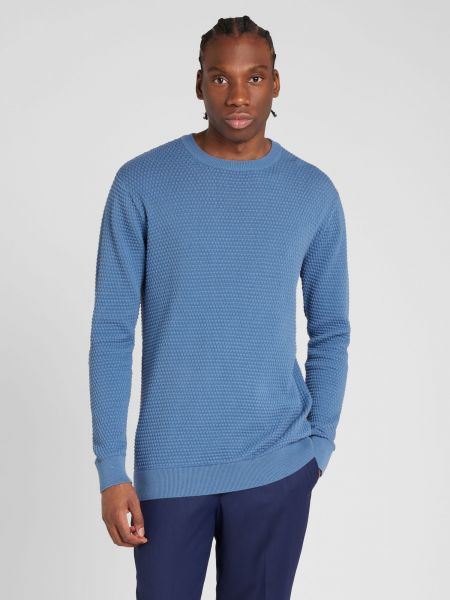 Пуловер Knowledgecotton Apparel синьо