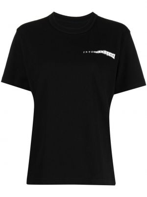 T-shirt con stampa Sacai nero