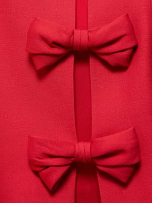 Hodvábna vlnená minisukňa s mašľou Valentino červená