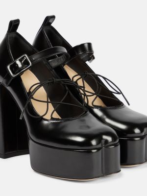 Pantofi cu toc din piele cu platformă Simone Rocha negru