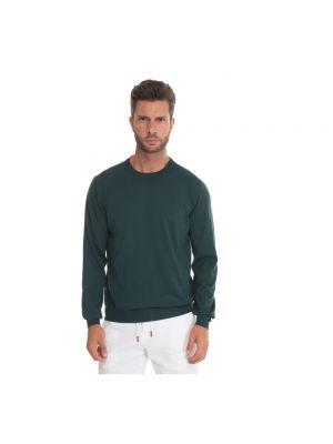 Sweter z okrągłym dekoltem Kiton zielony