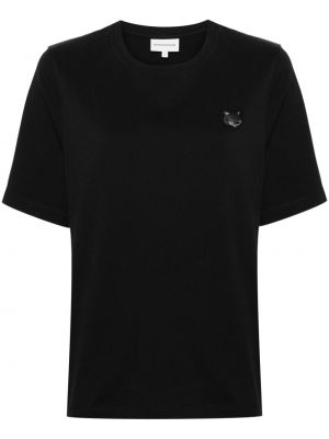 Bombažna majica Maison Kitsuné črna