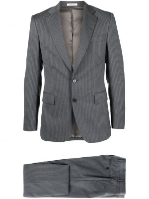 Pruhovaný oblek s potiskem Fursac šedý