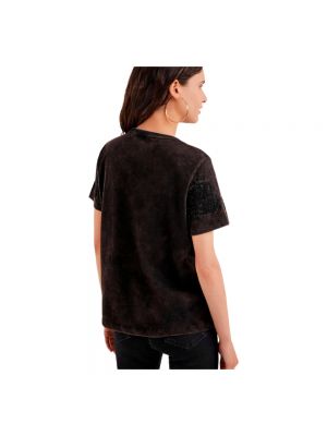 Camiseta con estampado Desigual negro