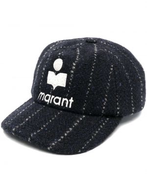 Cappello con visiera con stampa Isabel Marant blu