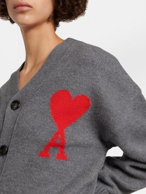 Jersey de lana de tela jersey Ami Paris gris