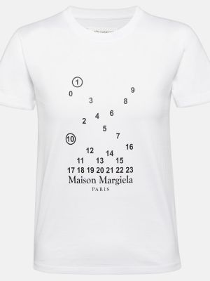 Kokvilnas t-krekls džersija Maison Margiela balts