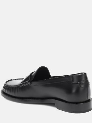 Bőr loafer Saint Laurent fekete