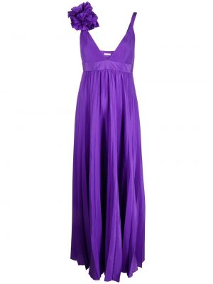 Gėlėtas vakarinė suknelė v formos iškirpte P.a.r.o.s.h. violetinė