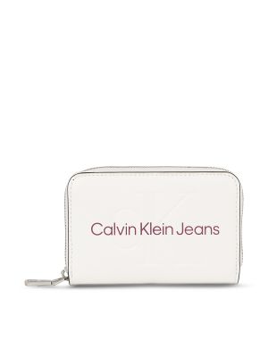 Denarnica z zadrgo Calvin Klein Jeans bela