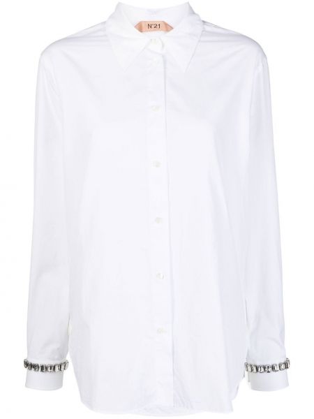 Hemd aus baumwoll mit kristallen N°21 weiß