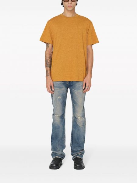 T-shirt aus baumwoll mit rundem ausschnitt John Elliott gelb