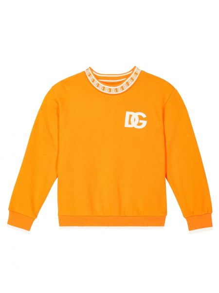 Jersey bomull hettegenser for gutter Dolce&gabbana Kids oransje