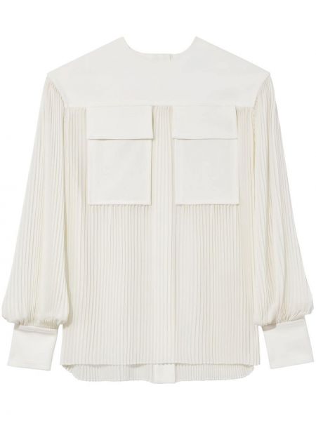 Плисирана прозрачна блуза Proenza Schouler бяло
