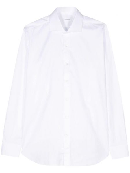 Žakárová bavlnená košeľa Barba biela