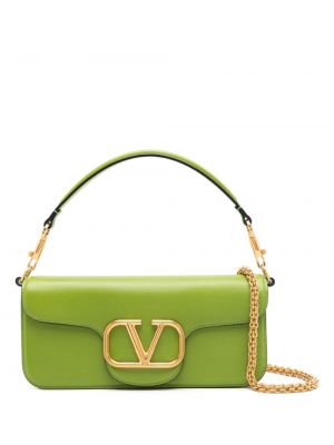 Кожени чанта за ръка Valentino Garavani зелено