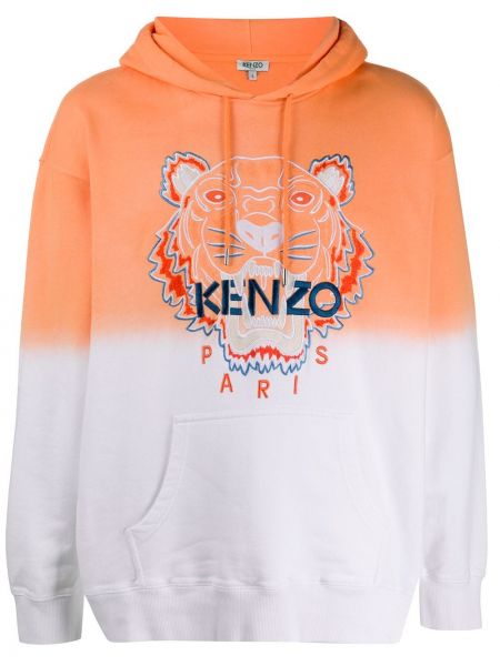Sudadera con capucha con efecto degradado con rayas de tigre Kenzo naranja