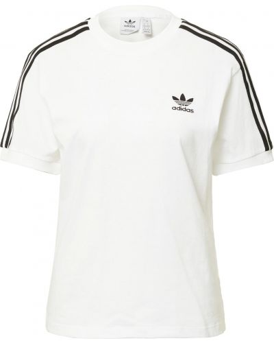 Тениска на райета Adidas Originals бяло