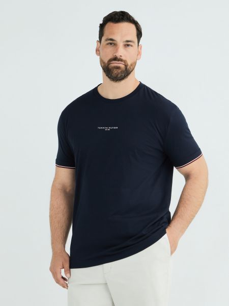Camiseta de algodón manga corta Tommy Hilfiger azul