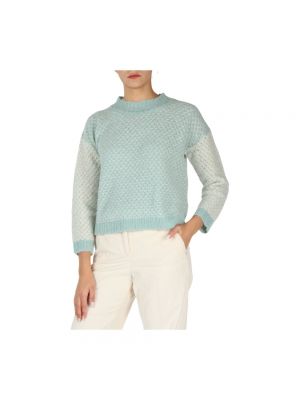 Sweter z alpaki z okrągłym dekoltem Pennyblack niebieski