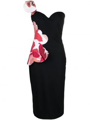 Коктейлна рокля на цветя Chiara Boni La Petite Robe черно